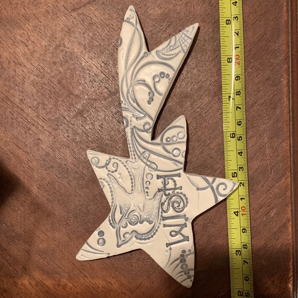 🎁 WISH Shooting Star Ceramic Wall Art Bluish Grey - Picture 2 of 4